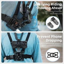 Load image into Gallery viewer, 1 Set Durable Plastic Adjustable Chest Mount Harness with Smartphone Holder, Universal Action Camera Strap for Outdoor Sports, First-Person View Recording Accessory Compatible with Osmo Series, Other Sports Cameras&amp; Android P
