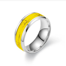Load image into Gallery viewer, Love Heart Luminous Stainless Steel Rings For Couples  Glow In Dark Fluorescent Finger Rings Jewelry Gift Anillo
