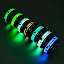 Load image into Gallery viewer, Love Heart Luminous Stainless Steel Rings For Couples  Glow In Dark Fluorescent Finger Rings Jewelry Gift Anillo
