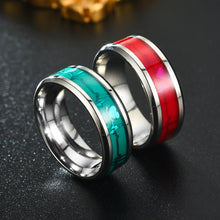 Load image into Gallery viewer, Love Heart Luminous Stainless Steel Rings For Couples  Glow In Dark Fluorescent Finger Rings Jewelry Gift Anillo
