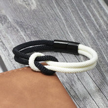 Load image into Gallery viewer, New Fashion Men&#39;s Women&#39;s Rope Bracelet Concentric Knot 100% Unfading Stainless Steel Braclet Gift For Him Camping Survival Braslet
