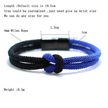Load image into Gallery viewer, New Fashion Men&#39;s Women&#39;s Rope Bracelet Concentric Knot 100% Unfading Stainless Steel Braclet Gift For Him Camping Survival Braslet
