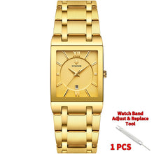 Load image into Gallery viewer, New  Fashion Watches WWOOR Luxury Square Blue Men&#39;s Wristwatch Stainless Steel Waterproof Quartz Clock Male
