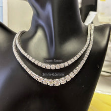 Load image into Gallery viewer, Full Moissanite Tennis Necklace with Certificate 3-5mm Size Gradient Diamond Necklaces for Women 925 Sterling Silver Neck Chain
