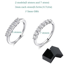 Load image into Gallery viewer, Smyoue 0.7CT 3mm Gemstone Moissanite Rings for Women S925 Silver Matching Wedding Diamonds Band Stackable Ring White Gold Gift
