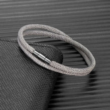 Load image into Gallery viewer, MKENDN Minimalist Double Layer Rope Bracelet Men Women Lucky Red Thread Bracelet Black 316L Magnet Clasp Couple Survival Jewelry
