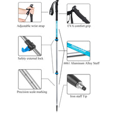 Load image into Gallery viewer, Naturehike Trekking Poles 1pcs Adult Child Collapsible Telescopic Walking Sticks Family Alpenstocks Ultralight Hiking Stick
