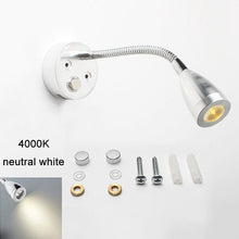 Load image into Gallery viewer, DC12V 24V RV Boat LED Reading Light 3000K 4000K Dimmable Gooseneck Wall Lamp for Truck Motorhome Yachts with 2A USB Charge Port
