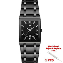 Load image into Gallery viewer, New  Fashion Watches WWOOR Luxury Square Blue Men&#39;s Wristwatch Stainless Steel Waterproof Quartz Clock Male

