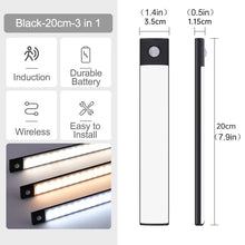 Load image into Gallery viewer, 30/40/50/60CM Night Light USB Rechargeable Motion Sensor Led Light Wireless Led Lamp for Kitchen Cabinet Bedroom Wardrobe
