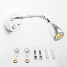 Load image into Gallery viewer, DC12V 24V RV Boat LED Reading Light 3000K 4000K Dimmable Gooseneck Wall Lamp for Truck Motorhome Yachts with 2A USB Charge Port
