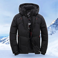 Load image into Gallery viewer, Down Jacket Men White Duck Winter Coat Windproof Warm Parkas Travel Camping Overcoat New in Thicken Solid Color Hooded Clothing   4.7  141 Reviews  ౹  500+ sold designed to keep you cozy and comfortable
