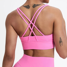 Load image into Gallery viewer, Push up Sports Bra Gym Top Women Yoga Clothing Cross Back Yoga Bra Women Running Fitness Crop Top Shockproof Workout Brassiere
