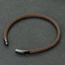 Load image into Gallery viewer, 2024 New Minimalist Rope Bracelet Unisex Stainless Steel Snap Fastener Lucky Red Thread Braslet Gift For Lovers Pulsera Macrame

