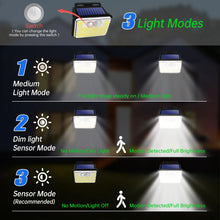 Load image into Gallery viewer, 2Pack IP67 Waterproof Solar Outdoor Garden Lights Super Bright 178/235 LEDs Motion Sensor Wall Light Solar Powered Security Lamp
