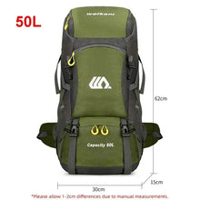 Load image into Gallery viewer, 50L Travel Backpack Camping Bag For Men Large Hiking Bag Tourist Rucksack Waterproof Outdoor Sports Climbing Mountaineering Bag
