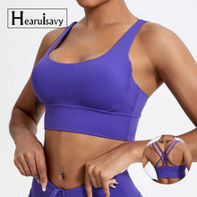 Load image into Gallery viewer, Push up Sports Bra Gym Top Women Yoga Clothing Cross Back Yoga Bra Women Running Fitness Crop Top Shockproof Workout Brassiere

