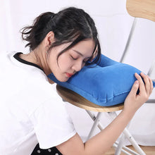 Load image into Gallery viewer, Portable Outdoor Camping Air Cushion Pillows Folding Square Inflatable Pillows Travel Backrest PVC Head Rest
