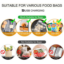 Load image into Gallery viewer, Mini Bag Sealer 2 in 1 USB Rechargeable Heat Sealer and Cutter Mini Chip Bag Sealer Heat Seal with Soft Magnetic Kitchen Tools
