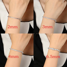 Load image into Gallery viewer, Smyoue 2-6.5mm Real Moissanite Tennis Bracelet for Women Christmas Gift Platinum Plated 100% 925 Sterling Silver Wedding Jewelry
