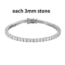 Load image into Gallery viewer, Smyoue 2-6.5mm Real Moissanite Tennis Bracelet for Women Christmas Gift Platinum Plated 100% 925 Sterling Silver Wedding Jewelry
