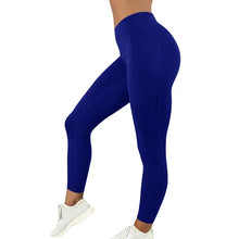 Load image into Gallery viewer, Plus Size Pocket Yoga Pants Women Solid Fitness Sports Leggings High Waist Elastic Gym Tights Female Running Trousers XXXL
