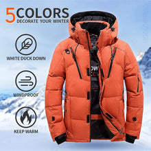 Load image into Gallery viewer, Down Jacket Men White Duck Winter Coat Windproof Warm Parkas Travel Camping Overcoat New in Thicken Solid Color Hooded Clothing   4.7  141 Reviews  ౹  500+ sold designed to keep you cozy and comfortable
