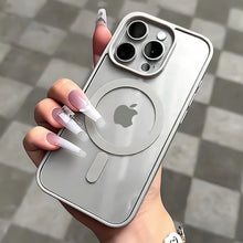 Load image into Gallery viewer, Soft Luxury Advanced Grey Magsafe Magnetic Case For iPhone 16 15 14 13 12 11 Pro Max Plus Transparent Cover
