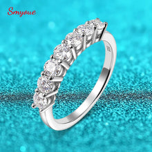 Load image into Gallery viewer, Smyoue 0.7CT 3mm Gemstone Moissanite Rings for Women S925 Silver Matching Wedding Diamonds Band Stackable Ring White Gold Gift
