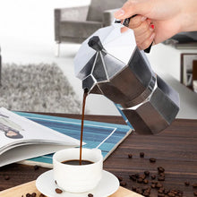 Load image into Gallery viewer, Alloy Coffee Maker Moka Pot 50ml 100ml 150ml 300ml 450ml 600ml Espresso Percolator Pot Mocha Coffee Pot
