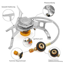 Load image into Gallery viewer, JYMCW Outdoor Gas Burner Camping Gas Stove Portable Folding Electronic Split Stove Tourist Equipment For Cooking Hiking 3500W
