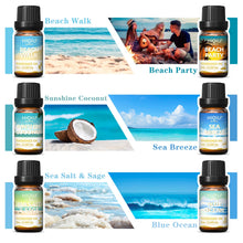Load image into Gallery viewer, HIQILI Fragrance Oils Set-Gold Coast Theme | TOP 6 Gift Set Use for Aromatherapy,Diffuser,Humidifier,Candles | Car,Home,hotel
