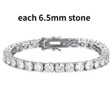 Load image into Gallery viewer, Smyoue 2-6.5mm Real Moissanite Tennis Bracelet for Women Christmas Gift Platinum Plated 100% 925 Sterling Silver Wedding Jewelry
