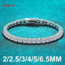 Load image into Gallery viewer, Smyoue 2-6.5mm Real Moissanite Tennis Bracelet for Women Christmas Gift Platinum Plated 100% 925 Sterling Silver Wedding Jewelry
