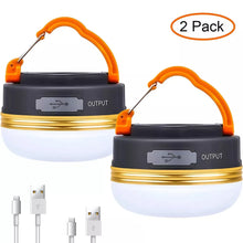 Load image into Gallery viewer, 10W LED Camping Lantern Tents lamp 1800mAh  Portable Camping Lights Outdoor Hiking Night Hanging lamp USB Rechargeable

