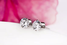 Load image into Gallery viewer, Crystal Zircon Real 925 Sterling Silver Earrings Channel  Cubic Zirconia Silver Stud Earrings for Women Sterling Silver Jewelry

