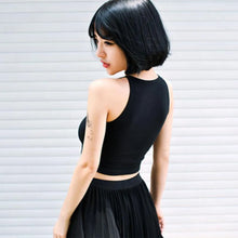 Load image into Gallery viewer, Women&#39;s Summer Basic Tank Tops Casual Crew Neck Solid Color Sleeveless Halter Tees Sport Crop Tank Woman Clothing
