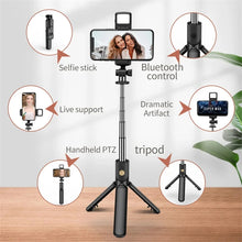 Load image into Gallery viewer, Selfie Stick Wireless Tripod Stand with Light Bluetooth Remote Extendable Tripod for iPhone Mobile Phone Tiktok Live Streaming
