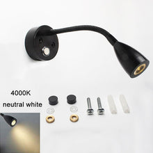 Load image into Gallery viewer, DC12V 24V RV Boat LED Reading Light 3000K 4000K Dimmable Gooseneck Wall Lamp for Truck Motorhome Yachts with 2A USB Charge Port
