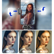 Load image into Gallery viewer, MEUYAG Selfie Stick Tripod with 1708mm Long Monopod Fill Light, Bluetooth Remote, 360° Rotation, 1/4 Interface, for mobile phone
