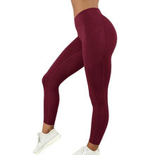 Load image into Gallery viewer, Plus Size Pocket Yoga Pants Women Solid Fitness Sports Leggings High Waist Elastic Gym Tights Female Running Trousers XXXL
