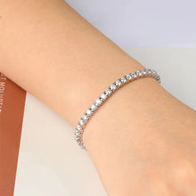 Load image into Gallery viewer, Smyoue 2-6.5mm Real Moissanite Tennis Bracelet for Women Christmas Gift Platinum Plated 100% 925 Sterling Silver Wedding Jewelry
