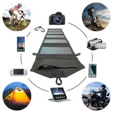 Load image into Gallery viewer, Average output power of 100W 6-fold  Foldable solar panel portable solar panels charger USB 5V DC Full time power solar panel mobile power supply
