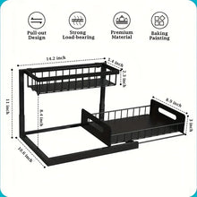 Load image into Gallery viewer, 2 Shelf Slide Out Under Sink Organizer Pull Out Cabinet Storage Space Saving Rack for Bathroom Kitchen
