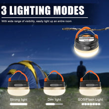 Load image into Gallery viewer, 10W LED Camping Lantern Tents lamp 1800mAh  Portable Camping Lights Outdoor Hiking Night Hanging lamp USB Rechargeable
