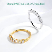 Load image into Gallery viewer, Smyoue 0.7CT 3mm Gemstone Moissanite Rings for Women S925 Silver Matching Wedding Diamonds Band Stackable Ring White Gold Gift
