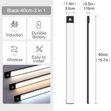 Load image into Gallery viewer, 30/40/50/60CM Night Light USB Rechargeable Motion Sensor Led Light Wireless Led Lamp for Kitchen Cabinet Bedroom Wardrobe
