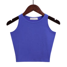 Load image into Gallery viewer, Women&#39;s Summer Basic Tank Tops Casual Crew Neck Solid Color Sleeveless Halter Tees Sport Crop Tank Woman Clothing
