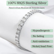 Load image into Gallery viewer, Smyoue 2-6.5mm Real Moissanite Tennis Bracelet for Women Christmas Gift Platinum Plated 100% 925 Sterling Silver Wedding Jewelry
