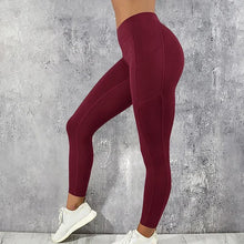 Load image into Gallery viewer, Plus Size Pocket Yoga Pants Women Solid Fitness Sports Leggings High Waist Elastic Gym Tights Female Running Trousers XXXL
